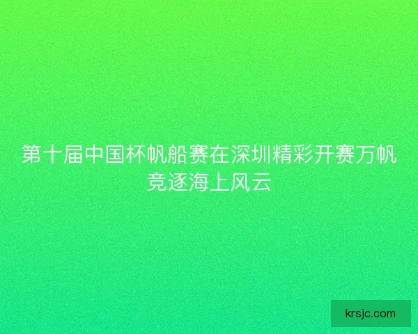 第十届中国杯帆船赛在深圳精彩开赛万帆竞逐海上风云