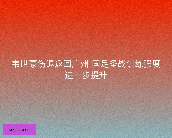 韦世豪伤退返回广州 国足备战训练强度进一步提升